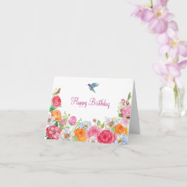 Cartão Arte Flores Rosas aniversário