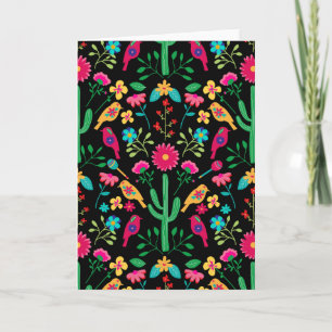 Cartão Arte Folclórico Tradicional Mexicano Cores Vibrant