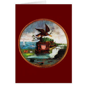 Cartão Arte Folk Americana 1840