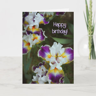 Cartão Arte fotográfico floral Iris sonhador de aniversár