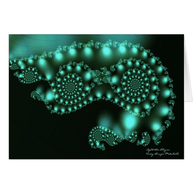 Cartão Arte Fractal Legal Abstrato-fina (Frente horizontal)