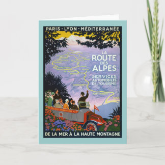 Cartão Arte francesa do poster de viagens do vintage