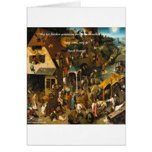 Cartão Arte Holandesa do século XVI e famoso provérbio