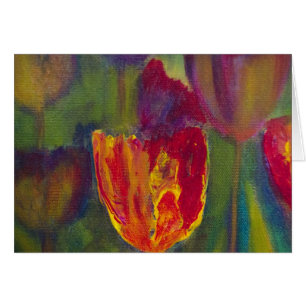 Cartão "Arte impressionista da tulipa majestosa"