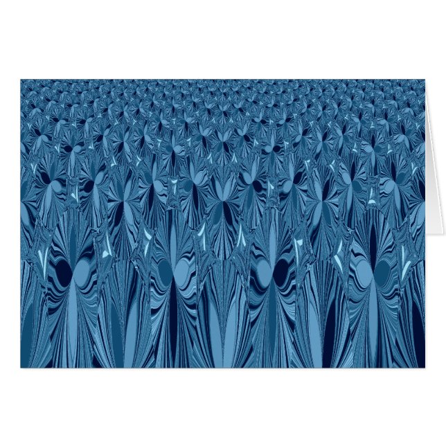 Cartão Arte Incrível do Caleidoscópio Azul Iridescente (Frente Horizontal)