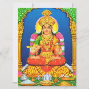 Cartão Arte Indiano Deusa Lakshmi Religião Hindu