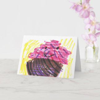Cartão Arte Infantil Cupcake Fofo