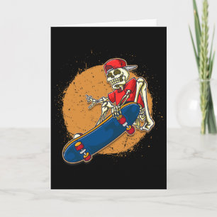 Cartão Arte Legal de Skate Esqueleto Skateboarding Kickfl