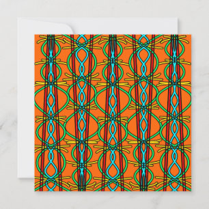 Cartão Arte Linear Simétrico com Estilo Sudoeste Distorci