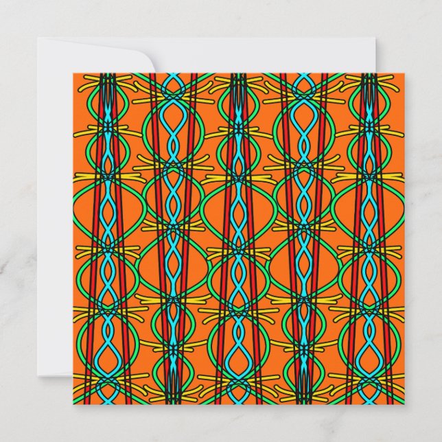 Cartão Arte Linear Simétrico com Estilo Sudoeste Distorci (Frente)
