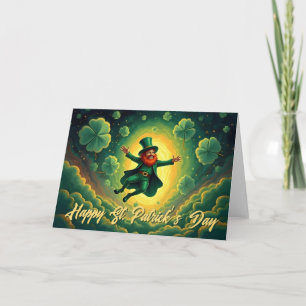 Cartão Arte Mágico do Dia de São Patrício do Leprechaun
