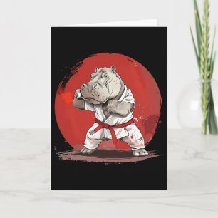 Cartão Arte Marcial Taekwondo Kickboxing Hipopótamo Judo