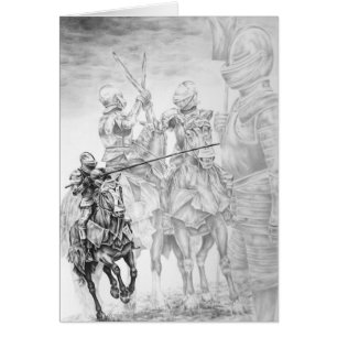 Cartão Arte medieval do cavaleiro do renascimento pela