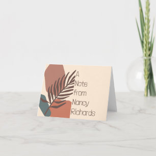 Cartão Arte minimalista moderna personalizada folha de pa
