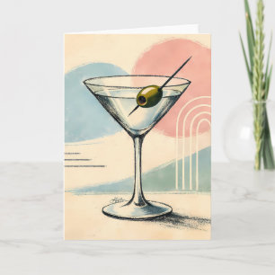 Cartão Arte Minimalista Pastel Moderno de Meados do Sécul