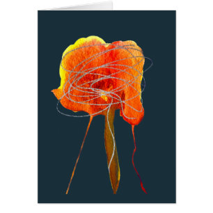 Cartão Arte moderna floral de rabisco abstrato