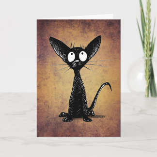 Cartão Arte Negra Negra De Gato