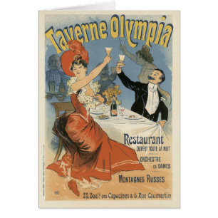 Cartão Arte Nova Antiga, Restaurante Taverne Olympia
