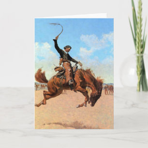Cartão Arte Ocidental de Frederic Remington “Dompador de