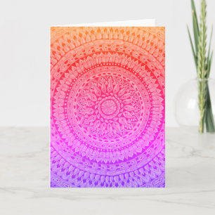 Cartão Arte Original de Mandala Multicolor