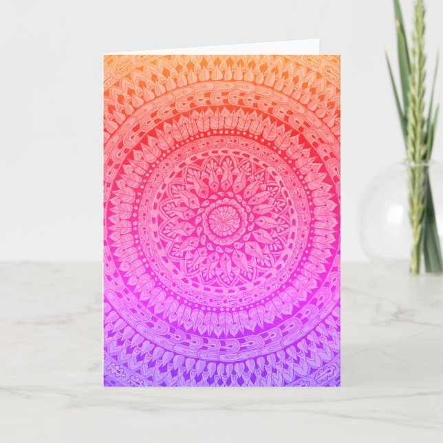 Cartão Arte Original de Mandala Multicolor (Frente)