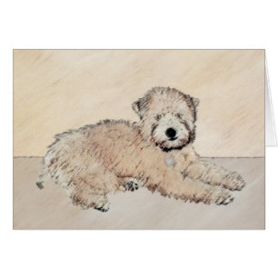 Cartão Arte original de pintura terrier com revestimento