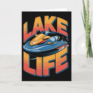 Cartão Arte Ousada de Jet Ski na Vida do Lago Esportivo A