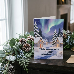 Cartão Arte Pintada com Linha Vale de Inverno Natal Diver