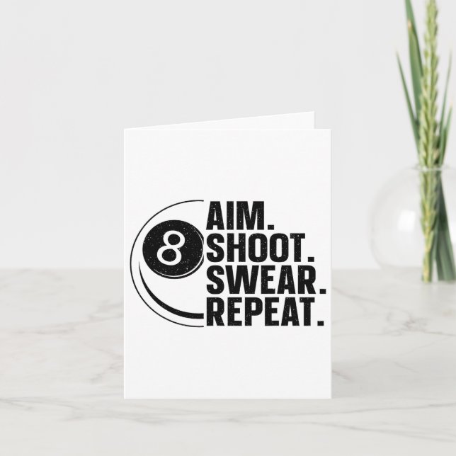 Cartão Arte Piscina Engraçada Para Homens Mulheres Bilhar (Frente)