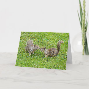 Cartão Arte Pixel - Dois Esquilos