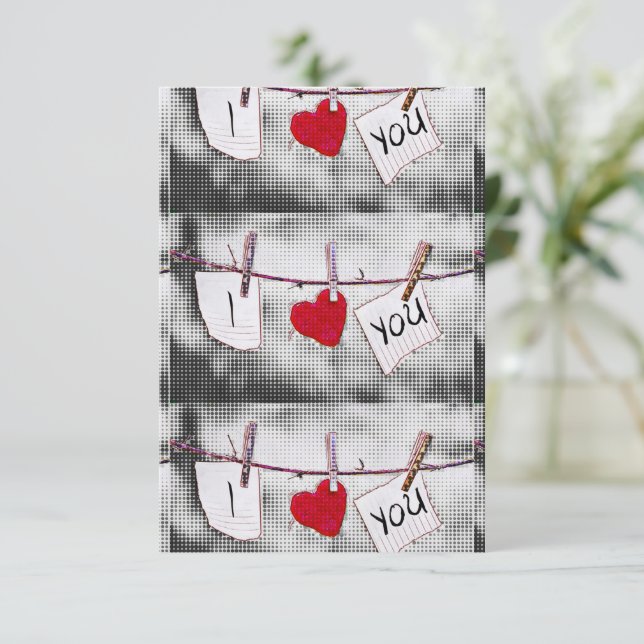 Cartão Arte Pop Eu Te Amo (Em pé/Frente)