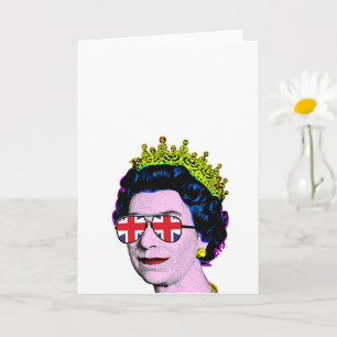 Cartão Arte Pop Moderna Diversão SM Rainha com óculos Uni