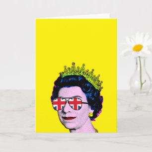 Cartão Arte Pop Moderna Diversão SM Rainha com óculos Uni