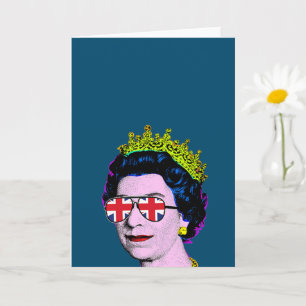 Cartão Arte Pop Moderna Diversão SM Rainha com óculos Uni