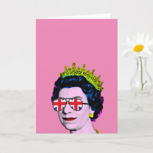 Cartão Arte Pop Moderna Diversão SM Rainha com óculos Uni