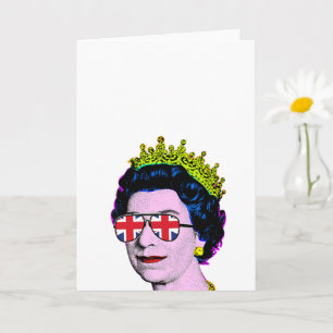 Cartão Arte Pop Moderna Diversão SM Rainha com óculos Uni