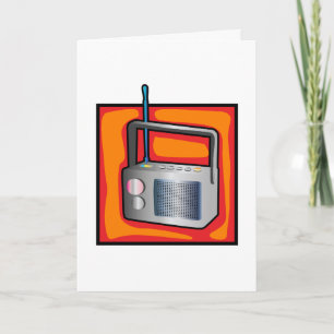 Cartão Arte Pop Retro dos Anos 80 Rádio Vibrante Vintage