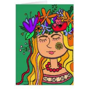 Cartão Arte popular do ucraniano de Ivana Kupala