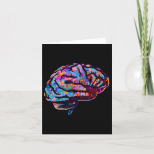Cartão Arte Psicodélica Tie Dye Cérebro Humano Legal Neur