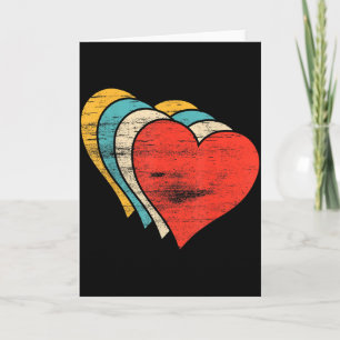 Cartão Arte Retro Vintage Corações Dia dos Namorados Dist