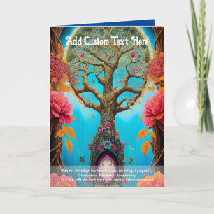 Cartão Arte Sagrada Árvore Mística da Vida Sonhador Espir