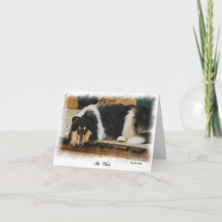 Cartão Arte Tricolor Rough Collie Oferece Ofertas