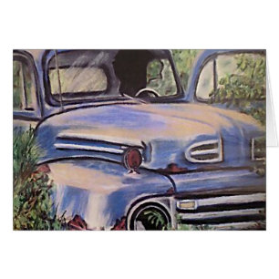 Cartão Arte velha do caminhão do vintage