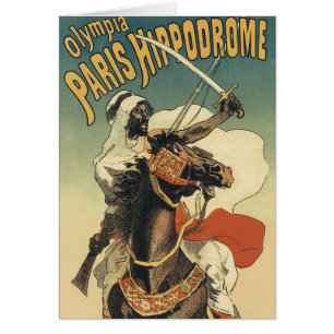 Cartão Arte Vintage Art Nouveau, Árabes do Deserto do Saa