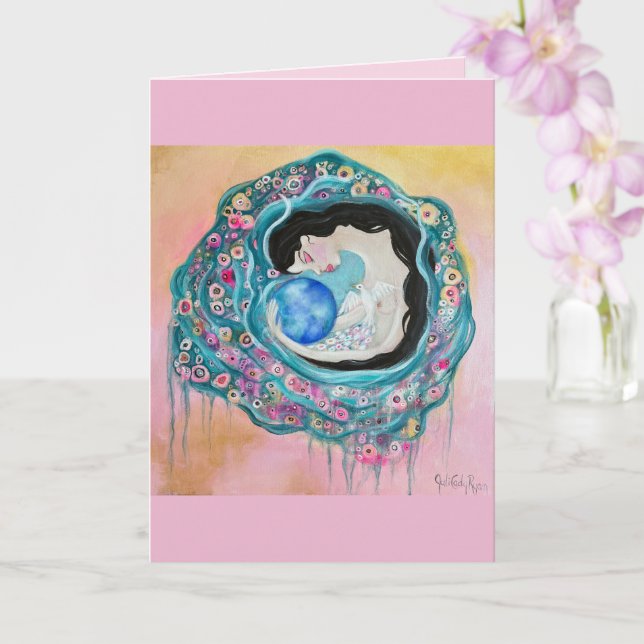 Cartão Arte Whimsical Mãe Terra (Orquídea)
