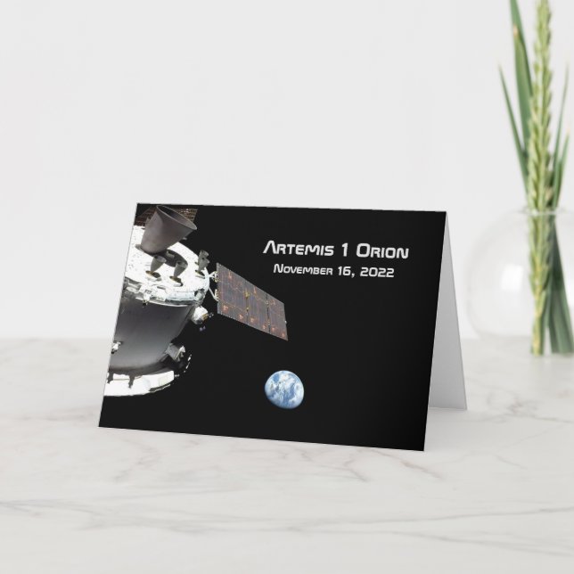 Cartão Artemis Orion Spacecraft Blue Marble (Frente)