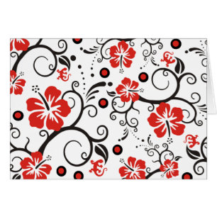 Cartão Artes do teste padrão - decoração do hibiscus
