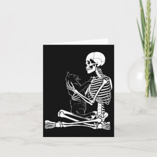 Cartão Artes Gatinho Esqueleto Figurino De Halloween Skul