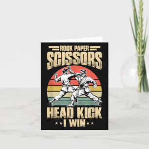 Cartão Artes Marciais Engraçadas Camisa Tesoura Papel de 