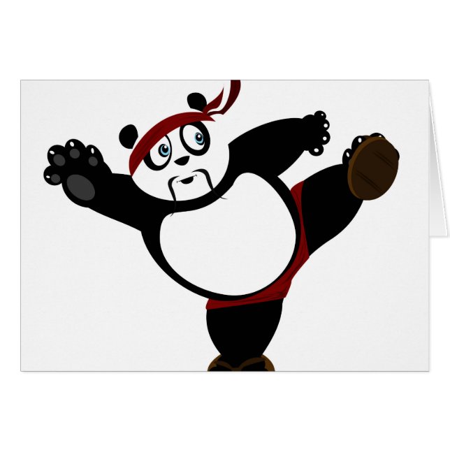 Cartão Artes marciais Panda 2 (Frente Horizontal)